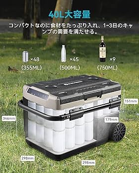 Amazon.co.jp: ELECAENTA 車載冷蔵庫 40L 2室独立温度制御 -18